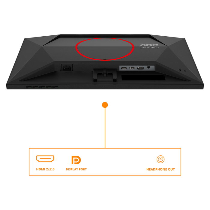 AOC 25G4SRE Monitor Gaming 24.5" Full HD Fast IPS 310 Hz, 1 ms, G-Sync Compatible, DisplayHDR 400, 2x HDMI 2.0, DisplayPort 1.4, Negro/Rojo