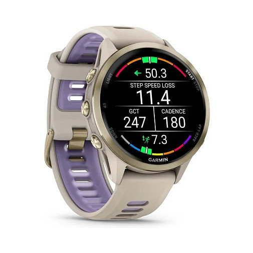Garmin Forerunner 970 Reloj Inteligente Deportivo GPS, Pantalla AMOLED Táctil 1.4", Titanio Soft Gold 47mm, Compatible con iPhone y Android