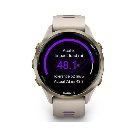 Garmin Forerunner 970 Reloj Inteligente Deportivo GPS, Pantalla AMOLED Táctil 1.4", Titanio Soft Gold 47mm, Compatible con iPhone y Android