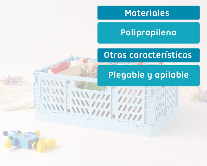 KioKids Caja de Almacenaje Plegable Azul 30x20x12 Organizador de Polipropileno KioKids Caja de Almacenaje Plegable Azul 30x20x12 Organizador de Polipropileno