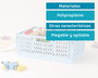 KioKids Caja de Almacenaje Plegable Azul 30x20x12 Organizador de Polipropileno