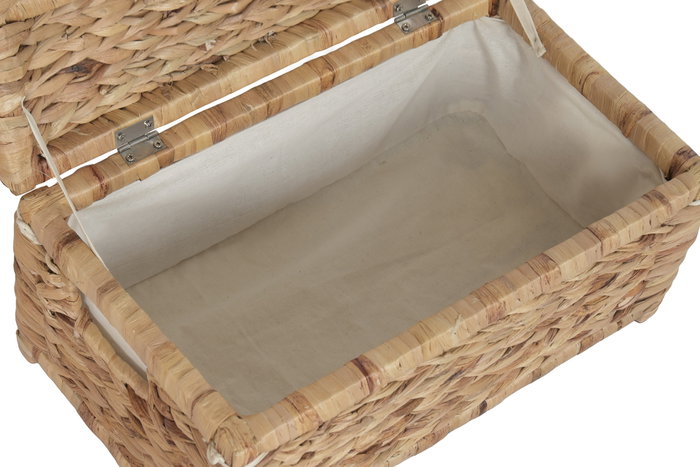 DKD Home Decor Set de 2 Cestos para la Ropa de Jacinto de Agua con Tapa DKD Home Decor Set de 2 Cestos para la Ropa de Jacinto de Agua con Tapa