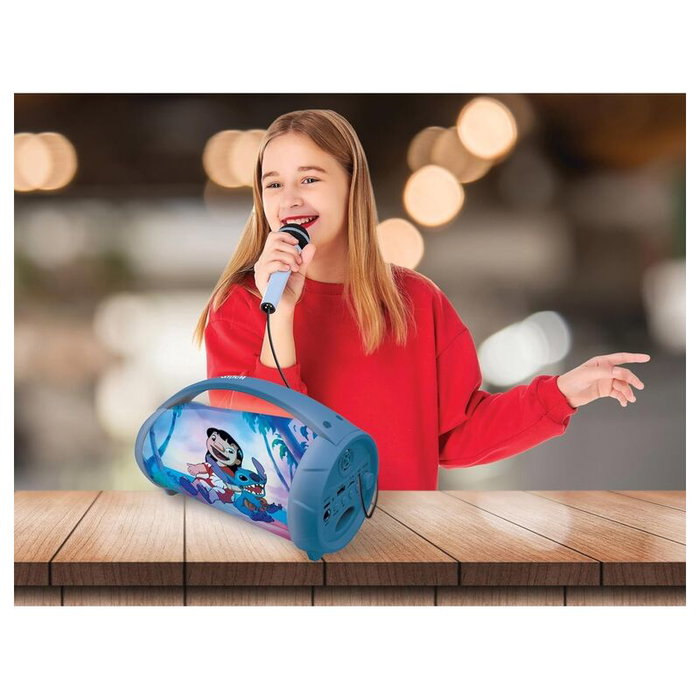 Lexibook Altavoz Bluetooth con Micrófono Stitch Disney Karaoke