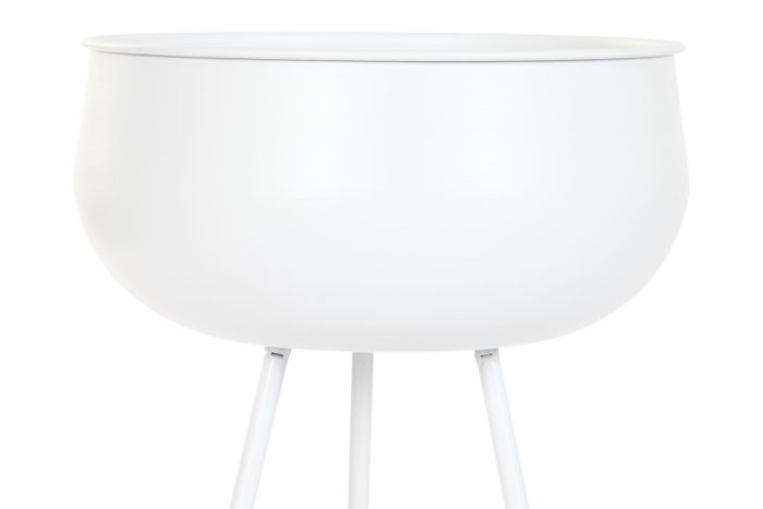 DKD Home Decor Set de 2 Maceteros Metálicos Blancos 34x34x69 cm