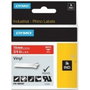 Dymo Cinta de Etiquetas Rhino Vinilo Blanco sobre Rojo 19mm x 5,5m