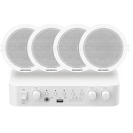 Hikvision Kit ds-qae0ka60206-4 con 1 amplificador y 4 altavoces de techo