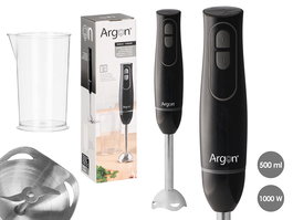 Argon Batidora de Vaso, 1000W, Capacidad 500 ml, para Smoothies y Sopas, Color Gris y Negro, Dimensiones 6.3x36x6.3 cm (Set de 6)
