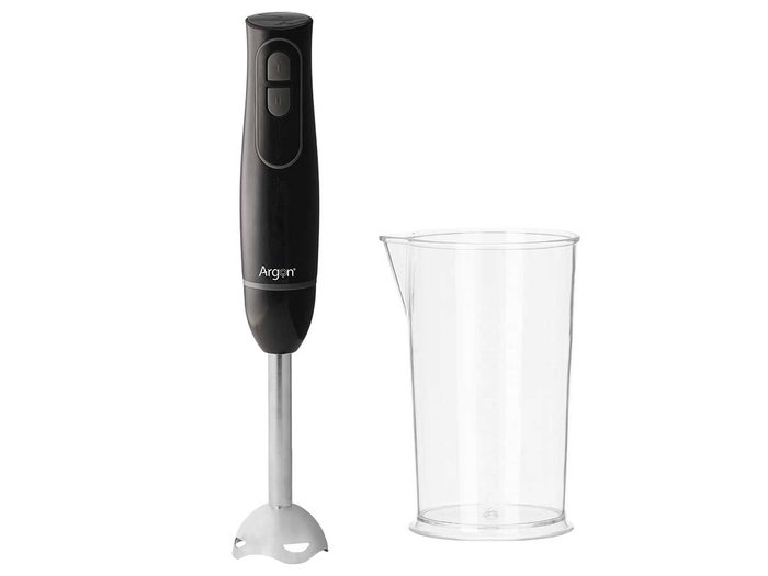 Argon Batidora de Vaso, 1000W, Capacidad 500 ml, para Smoothies y Sopas, Color Gris y Negro, Dimensiones 6.3x36x6.3 cm (Set de 6)