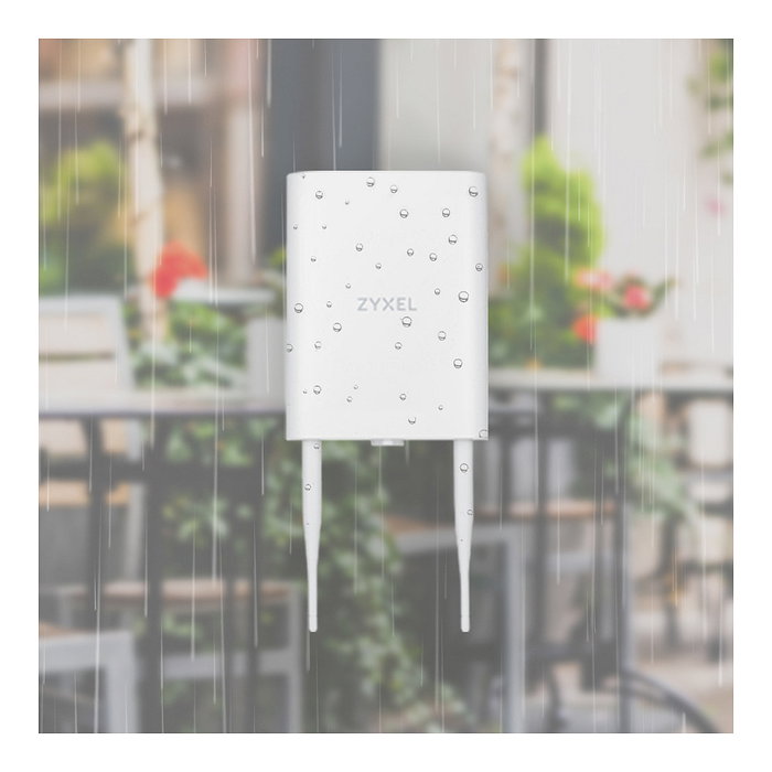 Zyxel NWA55AXE Punto de Acceso WiFi 6 AX1800 Outdoor, 1775 Mbps, PoE, 2 Antenas, Resistente para Exterior, Blanco