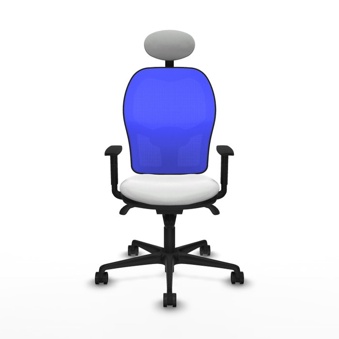 PIQUERAS Y CRESPO Silla de oficina Jorquera con mecanismo Sincro, Tela Blanca y Malla Azul PIQUERAS Y CRESPO Silla de oficina Jorquera con mecanismo Sincro, Tela Blanca y Malla Azul