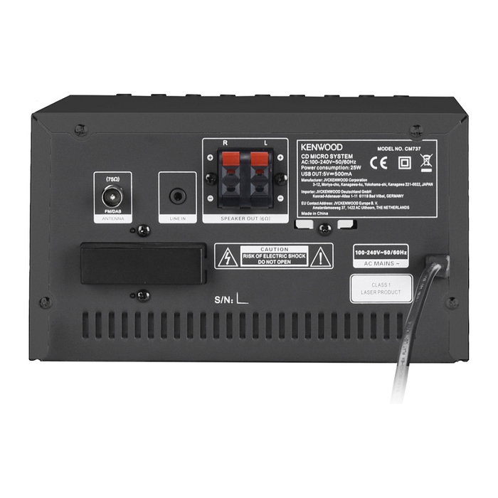 Kenwood M-7000S-B Minicadena Bluetooth DAB+ con Spotify, WiFi, USB, 30W, 2 Altavoces, Negro