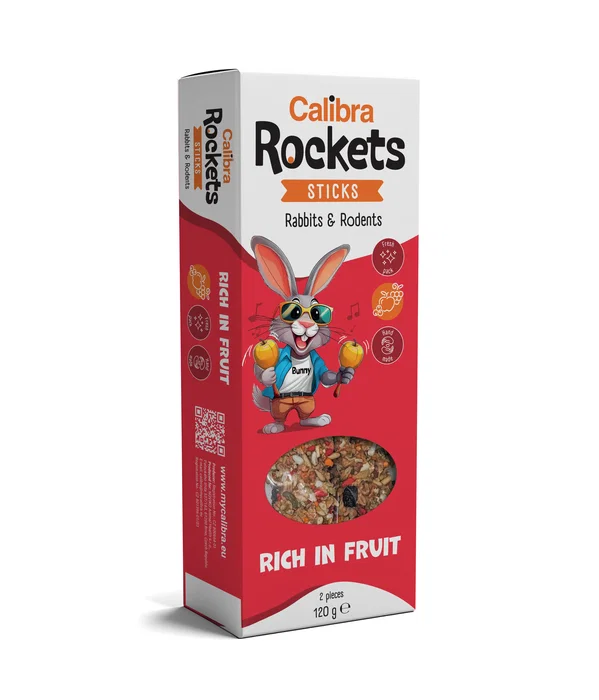 Calibra Rockets Sticks Conej para Roedor con Frutas 120 gr Calibra Rockets Sticks Conej para Roedor con Frutas 120 gr