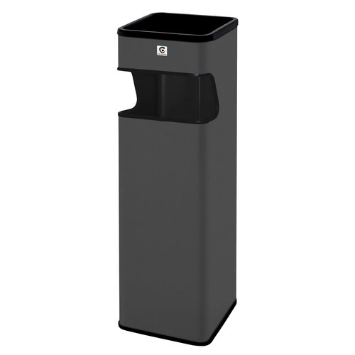 Papelera Cenicero Cilindro Metalica Cuadrada B-33 Grafito Papelera Cenicero Cilindro Metalica Cuadrada B-33 Grafito