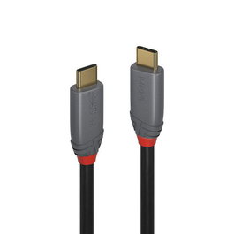 Lindy Cable USB 3.2 de 1.5m Tipo C a C, 20Gbps, 5A, Carga Rápida PD, Anthra Line
