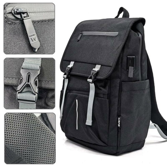 EWENT Mochila Vintage Unisex Impermeable para Portátil 16.1 pulgadas Negro EWENT Mochila Vintage Unisex Impermeable para Portátil 16.1 pulgadas Negro