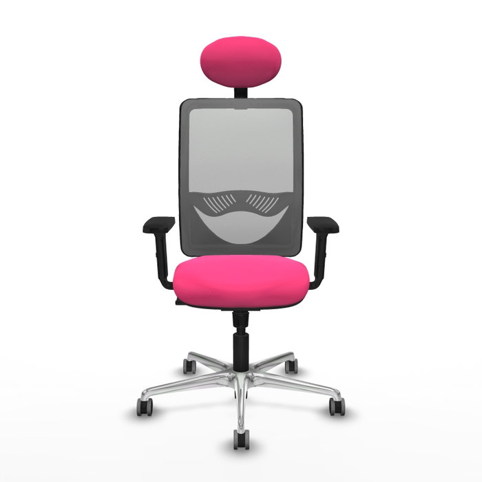 PIQUERAS Y CRESPO Silla de oficina Zulema Rosa y Gris con mecanismo Sincro