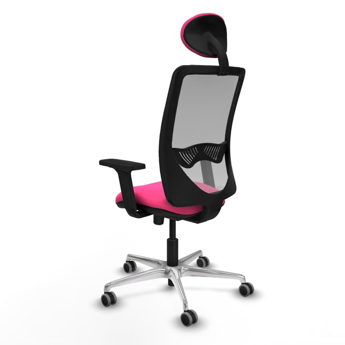 PIQUERAS Y CRESPO Silla de oficina Zulema Rosa y Gris con mecanismo Sincro