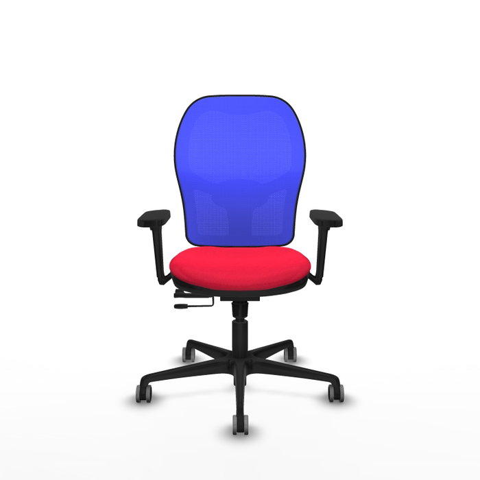 PIQUERAS Y CRESPO Silla de oficina Jorquera con Mecanismo Sincro/Traslack, Tela Roja y Malla Azul