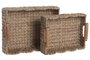 DKD Home Decor Set de 2 Cestas de Jacinto de Agua y Seagrass Natural