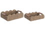 DKD Home Decor Set de 2 Cestas de Jacinto de Agua y Seagrass Natural