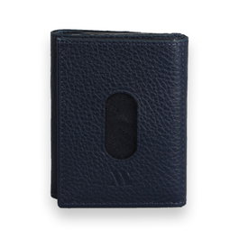 Zoozie Bags 4489 Cartera de Piel Genuina Azul Marino 7.5 x 9.5 x 2.5 cm con 6 Fundas para Tarjetas