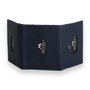 Zoozie Bags 4489 Cartera de Piel Genuina Azul Marino 7.5 x 9.5 x 2.5 cm con 6 Fundas para Tarjetas