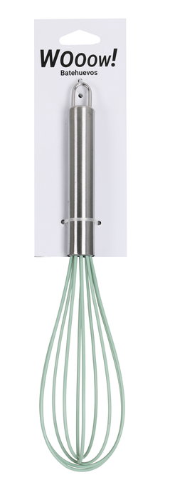 Wooow Batehuevos de Acero Inoxidable y Silicona 26 cm (36 Unidades)