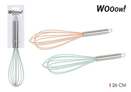 Wooow Batehuevos de Acero Inoxidable y Silicona 26 cm (36 Unidades)