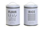 DKD Home Decor Surtido de Botes Metálicos Blanco y Gris