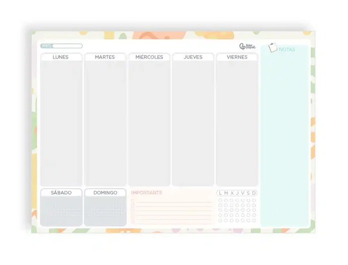 Liderpapel Planning Semanal Joven 2026 29,7x21 cm Din A4 con Pegatinas Papel 104 gr