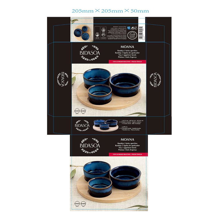 Tabla Aperitivo Bambú Cerámica Moana Bidasoa 20x4,5 cm Tabla Aperitivo Bambú Cerámica Moana Bidasoa 20x4,5 cm