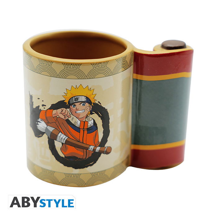 ABYstyle Taza 3D con Asa en Relieve, Diseño Pergamino Naruto, Licencia Oficial, 460 ml, Dolomita, Ideal para Fans del Anime