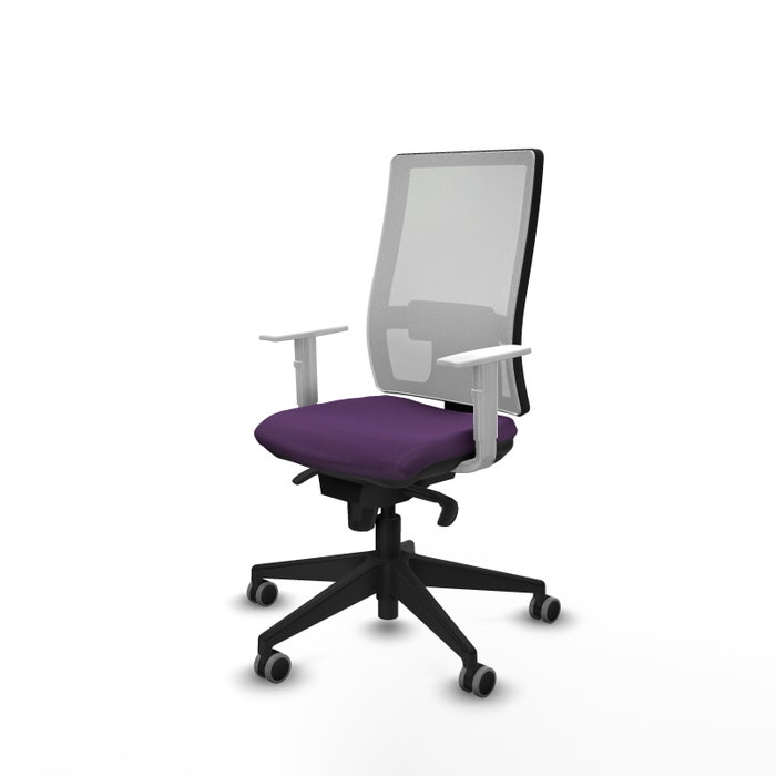 PIQUERAS Y CRESPO Silla de oficina Horna con mecanismo Sincro en Morado y Blanco PIQUERAS Y CRESPO Silla de oficina Horna con mecanismo Sincro en Morado y Blanco