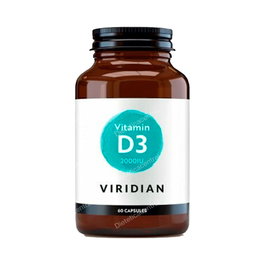 VIRIDIAN Vitamina D3 2000 IU Vegana 60 Cápsulas Veganas
