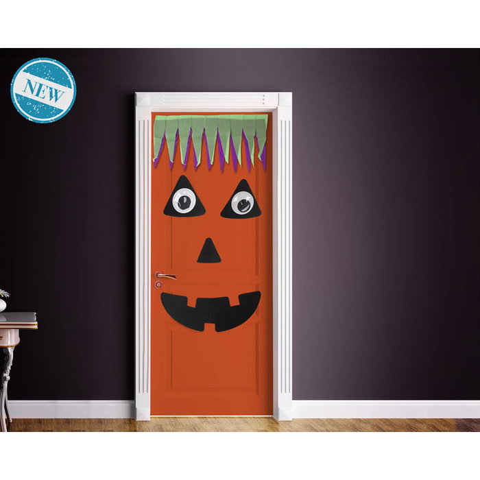 Atosa Set Decorativo De Puerta Calabaza Halloween 7 Piezas Con Flecos Atosa Set Decorativo De Puerta Calabaza Halloween 7 Piezas Con Flecos