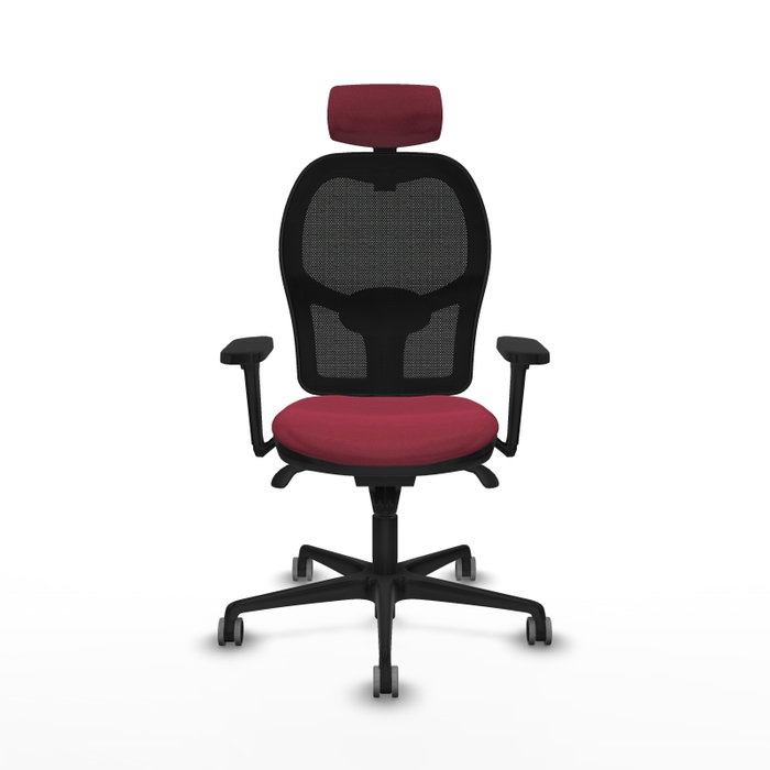 PIQUERAS Y CRESPO Silla de oficina Jorquera con mecanismo Sincro, Granate y Negro PIQUERAS Y CRESPO Silla de oficina Jorquera con mecanismo Sincro, Granate y Negro