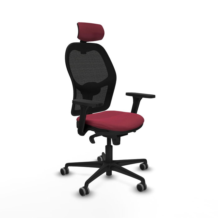 PIQUERAS Y CRESPO Silla de oficina Jorquera con mecanismo Sincro, Granate y Negro PIQUERAS Y CRESPO Silla de oficina Jorquera con mecanismo Sincro, Granate y Negro