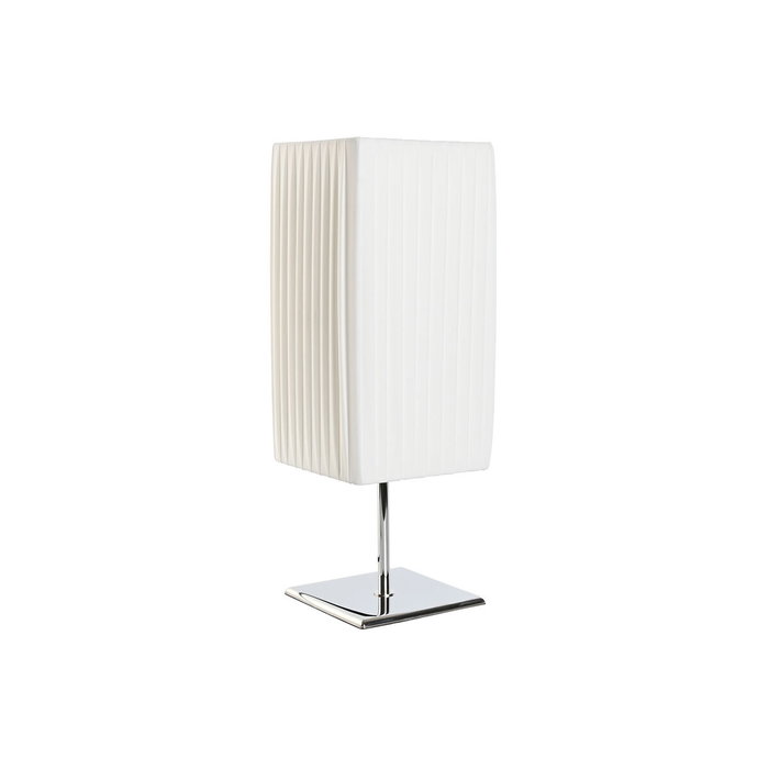 DKD Home Decor Lámpara de Sobremesa Plisada Blanco y Plateado DKD Home Decor Lámpara de Sobremesa Plisada Blanco y Plateado