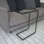 Hanah Home Callen Mesa Auxiliar Industrial Black Marble 46x62x26 cm