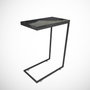 Hanah Home Callen Mesa Auxiliar Industrial Black Marble 46x62x26 cm