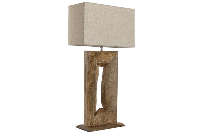 DKD Home Decor Lámpara Sobremesa Balines Natural Beige 20 x 75 x 40 cm