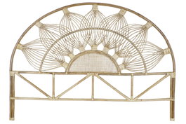 DKD Home Decor Cabecero Cama Bali2 Rattan Natural Hecho a Mano para Cama 150-180 cm, Tropical, 176 x 127 x 4 cm