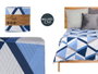 Giftdecor Colcha Cama Reversible 180x260 cm Triángulos Azules y Blancos Tacto Suave 100% Poliéster (Set de 6)