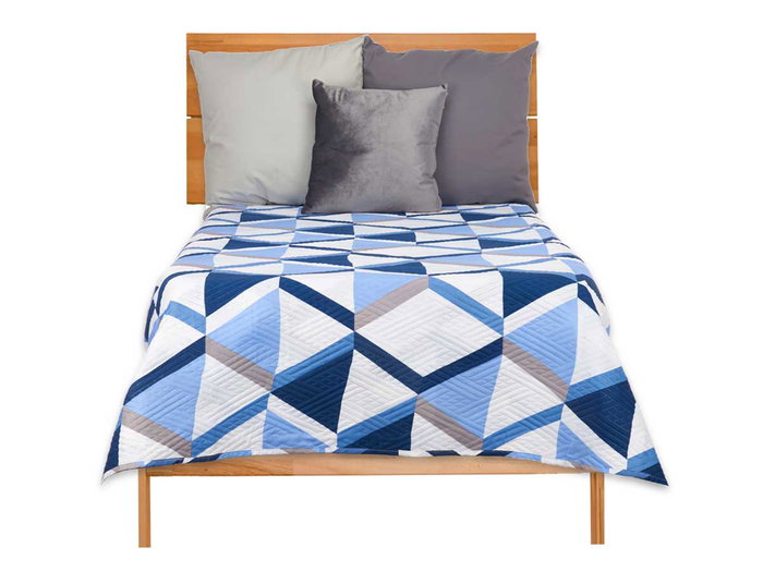 Giftdecor Colcha Cama Reversible 180x260 cm Triángulos Azules y Blancos Tacto Suave 100% Poliéster (Set de 6) Giftdecor Colcha Cama Reversible 180x260 cm Triángulos Azules y Blancos Tacto Suave 100% Poliéster (Set de 6)