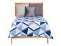 Giftdecor Colcha Cama Reversible 180x260 cm Triángulos Azules y Blancos Tacto Suave 100% Poliéster (Set de 6)