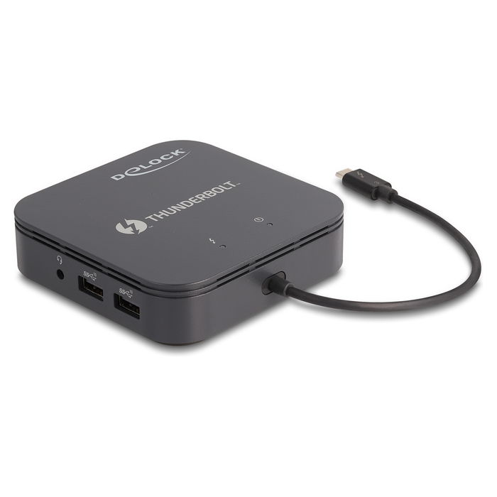 DeLOCK Mini Docking Station Thunderbolt 3 8K DisplayPort HDMI USB-C LAN Audio PD 3.0 60W HDR10 para Windows y Mac OS
