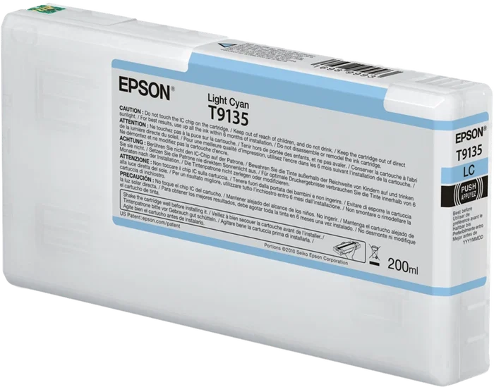 Epson T9135 Cartucho de tinta Cian claro 200ml para SC-P5000 Epson T9135 Cartucho de tinta Cian claro 200ml para SC-P5000
