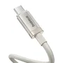 Baseus Cable de carga rápida de aleación de titanio USB-C a Lightning, 1 m, Plata
