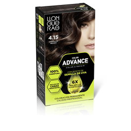 Llongueras COLOR ADVANCE #4,15-chocolate helado Tinte Pelo Permanente 100% Canas 5 Semanas