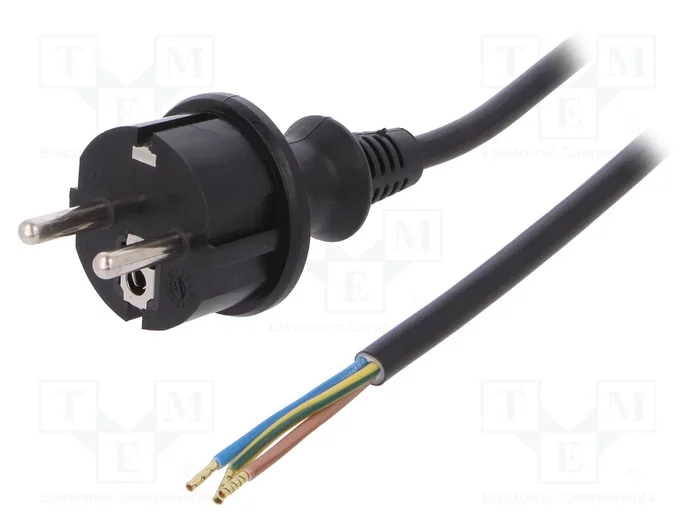 PLASTROL Cable de alimentación H05VV-F 3x1mm² con enchufe CEE 7/7 (E/F), 5m PLASTROL Cable de alimentación H05VV-F 3x1mm² con enchufe CEE 7/7 (E/F), 5m